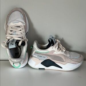 Puma RS-X Reinvent Chunky Sneakers Grey Beige Mint Green Women‎ Size 5.5